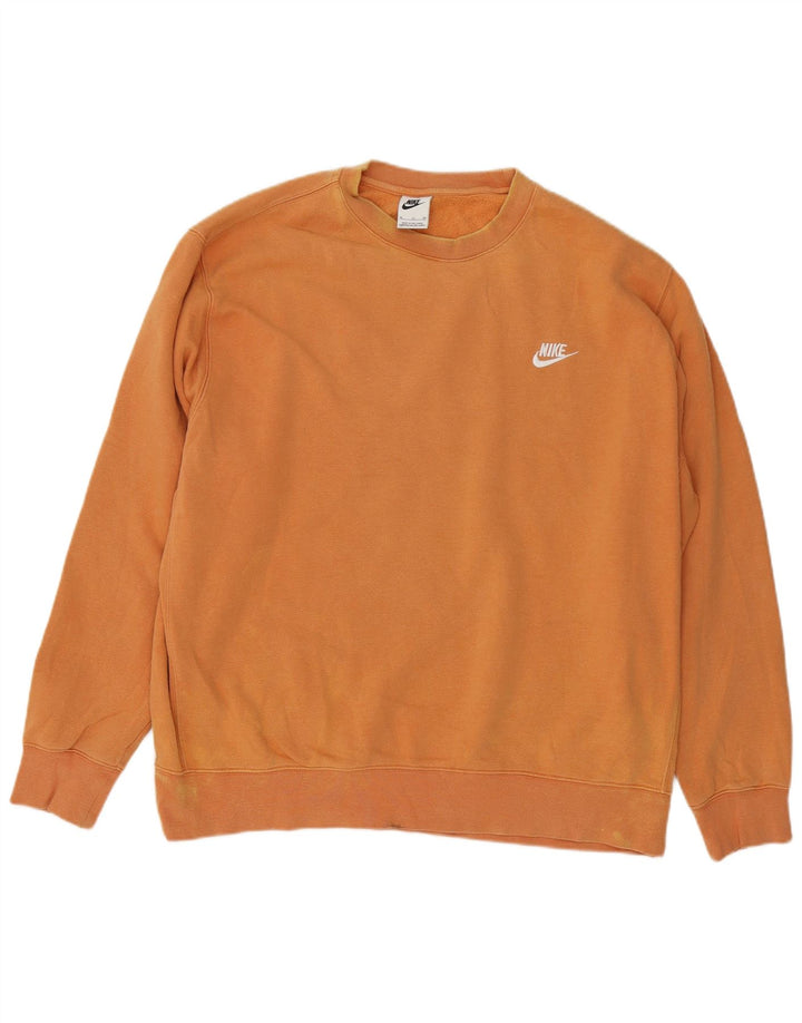 Nike Mens Sweatshirt Jumper XL Orange Cotton