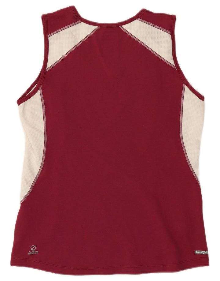 The North Face Womens Vest Top UK 12 Medium Burgundy Colourblock Polyester