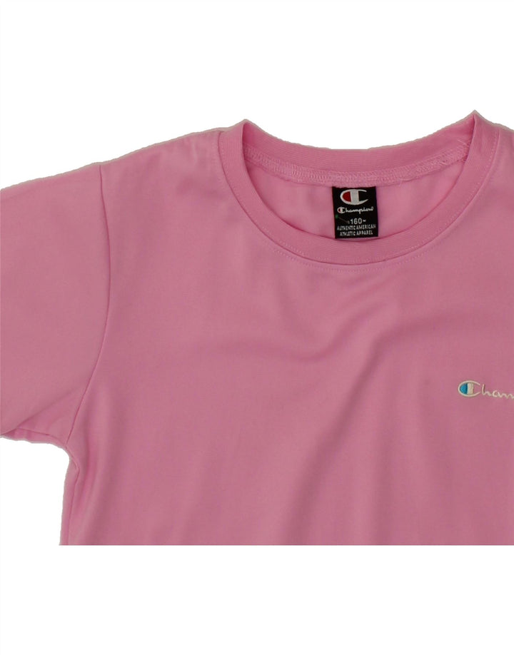 CHAMPION Girls T-Shirt Top 13-14 Years Pink Vintage Champion and Second-Hand Champion from Messina Hembry 