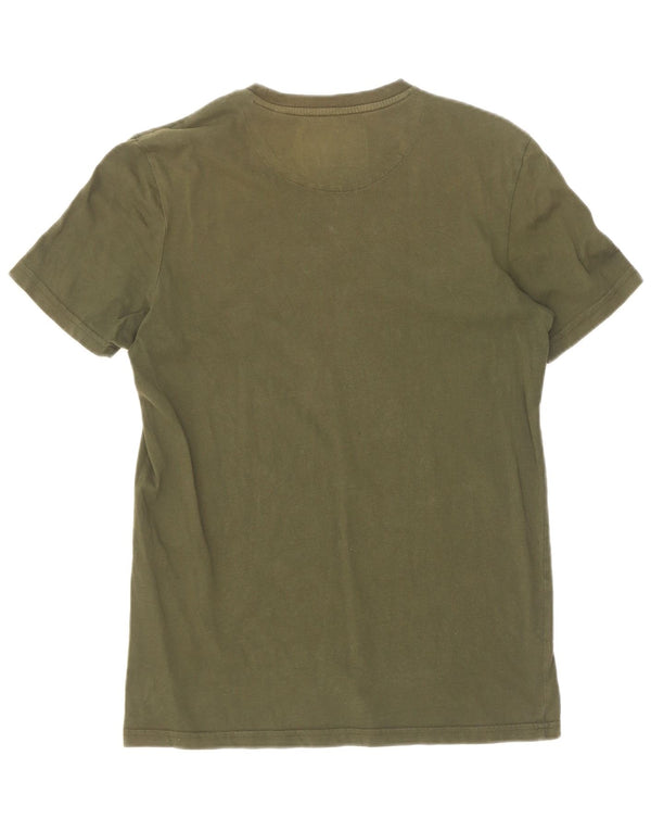 Lyle & Scott Mens T-Shirt Top Small Khaki Cotton