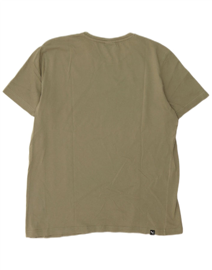 Puma Mens Graphic T-Shirt Top Medium Khaki Cotton