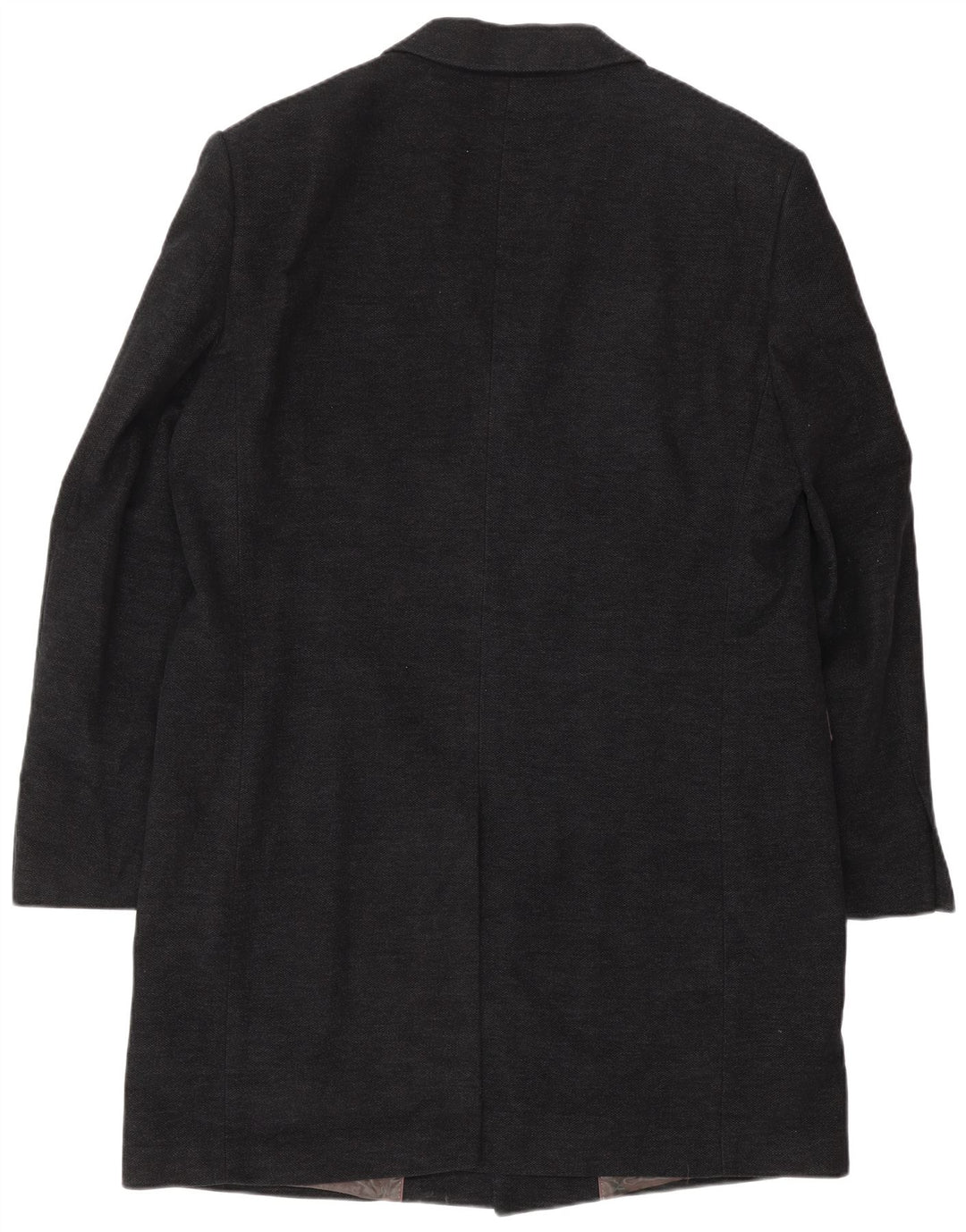 John Lewis Mens Overcoat UK 42 XL Navy Blue Cotton