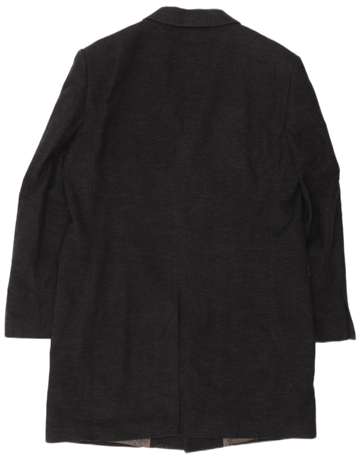 John Lewis Mens Overcoat UK 42 XL Navy Blue Cotton