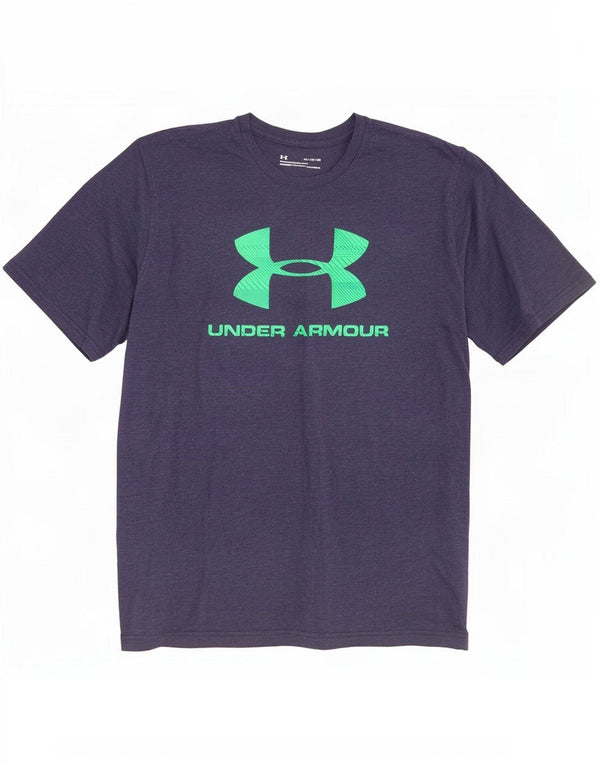 Under Armour Mens Heat Gear Graphic T-Shirt Top XL Navy Blue
