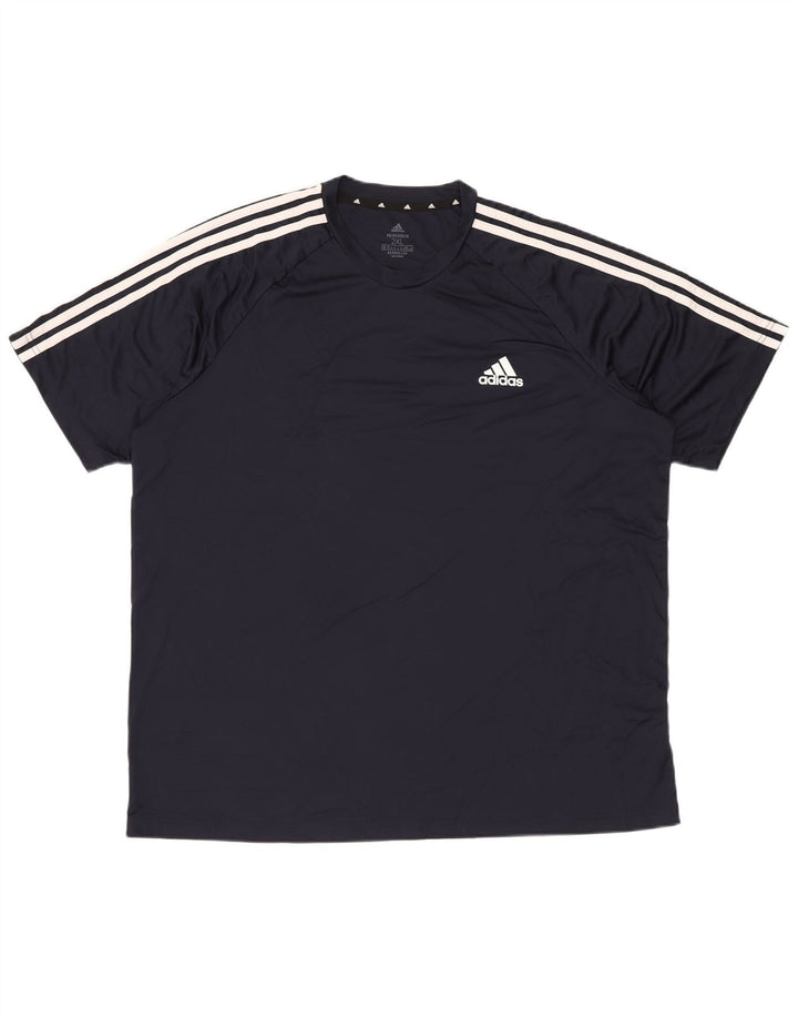 Adidas Mens Aeroready T-Shirt Top 2XL Navy Blue Polyester