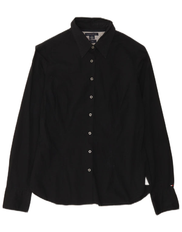 Tommy Hilfiger Camisa para mujer US 6 Mediana Algodón Negro