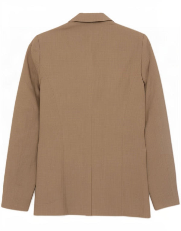 Zara Veste Blazer 1 Bouton Femme UK 10 Petit Coton Beige