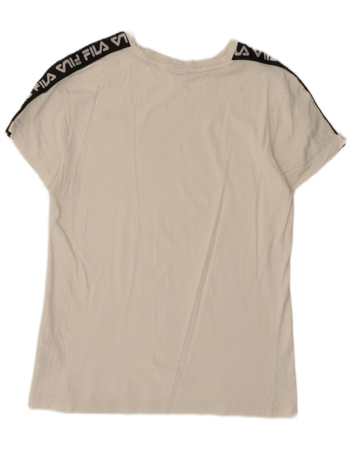 Fila Mens Graphic T-Shirt Top Small White Colourblock Cotton
