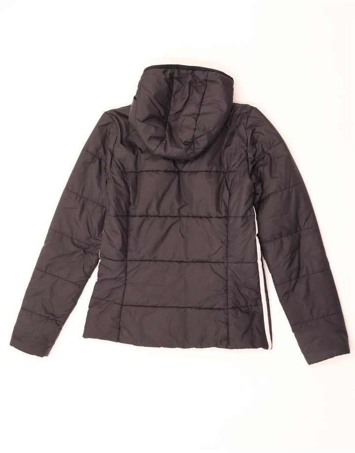 Giacca imbottita con cappuccio da donna Adidas UK 12 Medium Nero Poliestere