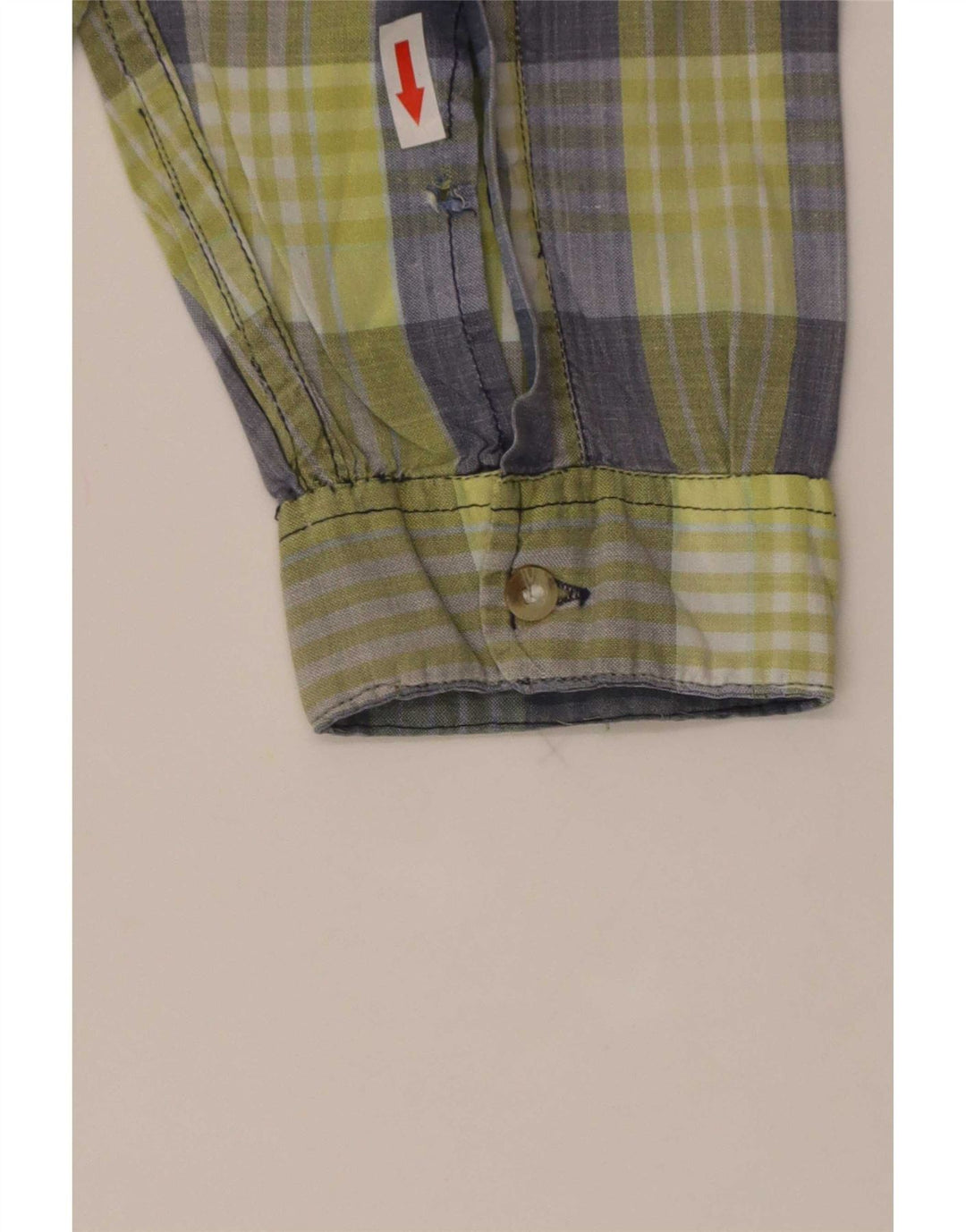 Camisa vintage para hombre con cuadros azules grandes