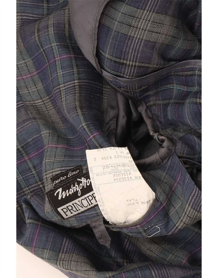 Principles Ανδρικό σακάκι μπλέιζερ με 2 κουμπιά UK 40 Large Navy Blue Check Λευκά είδη