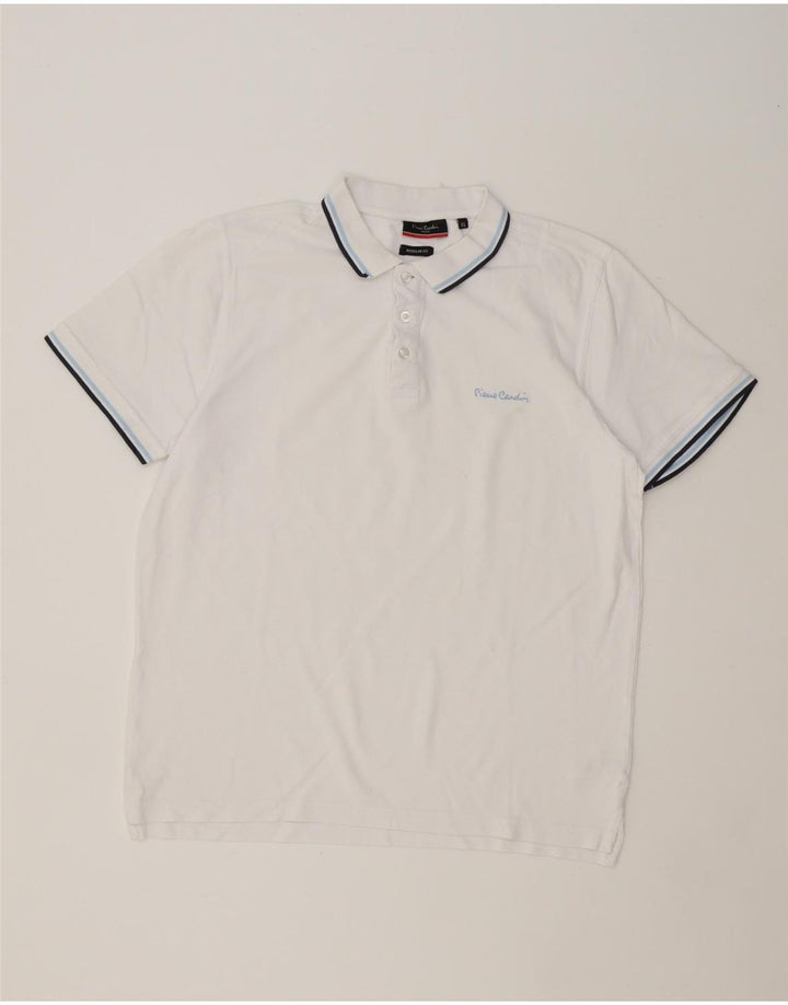 PIERRE CARDIN Mens Regular Fit Polo Shirt XL White Cotton Vintage Pierre Cardin and Second-Hand Pierre Cardin from Messina Hembry 