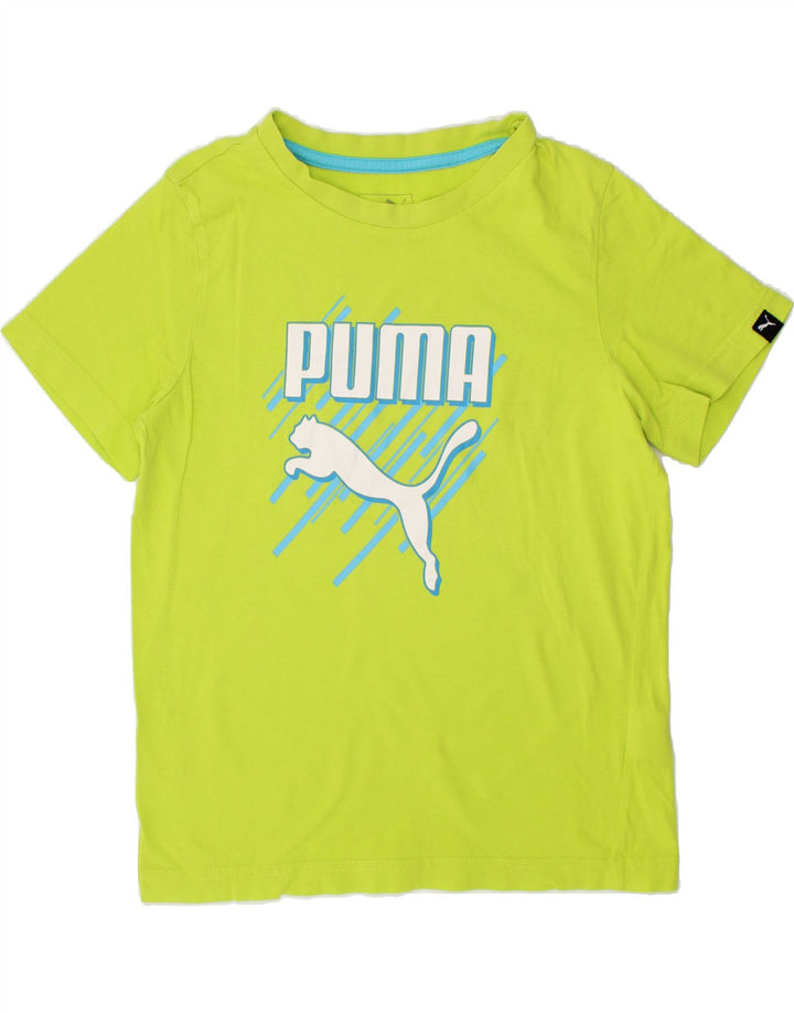 PUMA Boys Graphic T-Shirt Top 9-10 Years Green Cotton Vintage Puma and Second-Hand Puma from Messina Hembry 