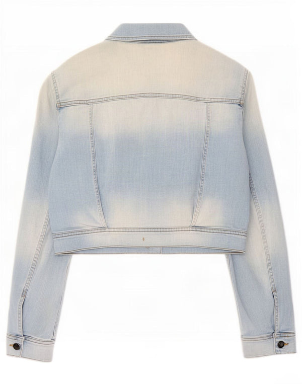 Giacca in denim corto da donna Benetton UK 14 grande cotone blu