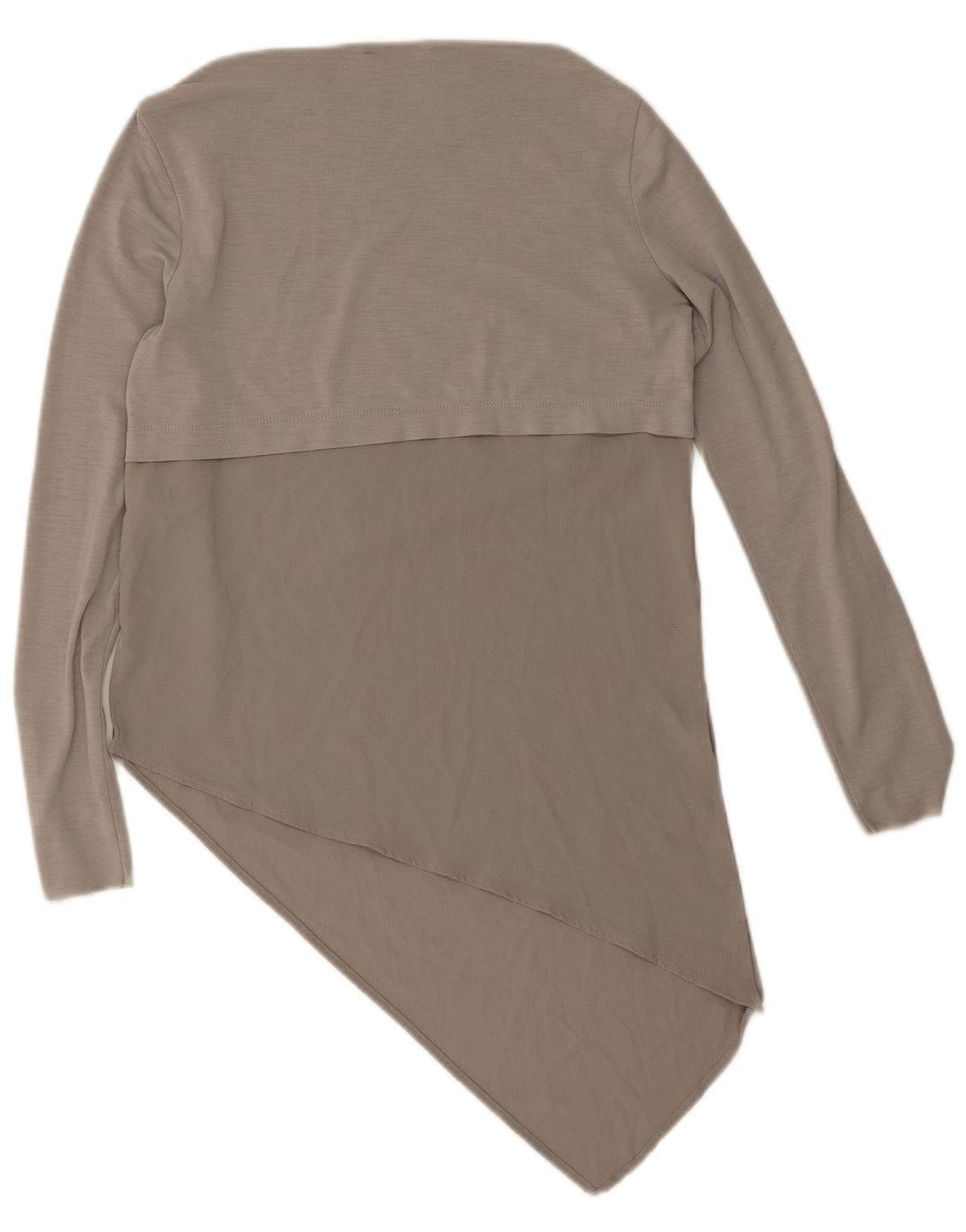 Zara Womens Long Sleeve Asymmetric Tunic Top UK 10 Small Grey Polyester