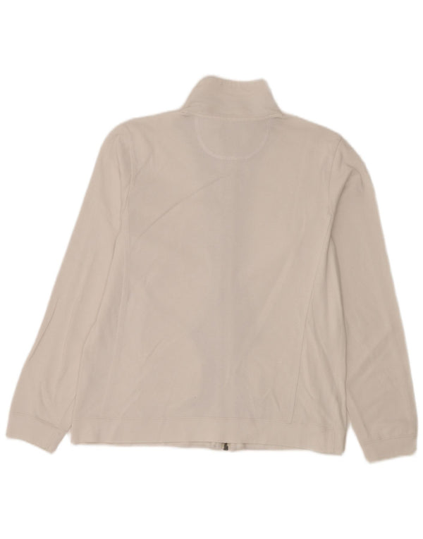 Champion Womens Tracksuit Top Jacket UK 14 Medium White Cotton