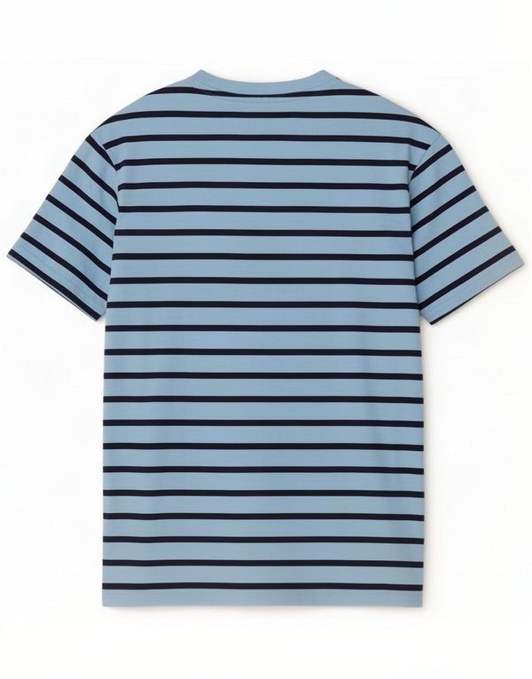 Penguin Mens T-Shirt Top Medium Blue Striped Cotton