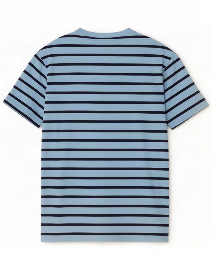 T-shirt da uomo Penguin Top in cotone a righe blu medio