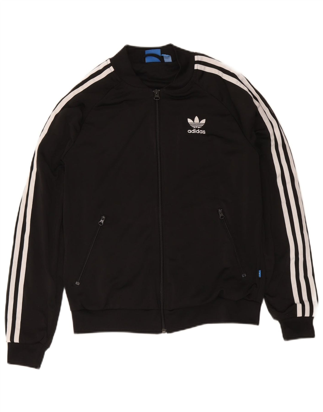 Adidas Womens Graphic Tracksuit Top Jacket UK 12 Medium Black