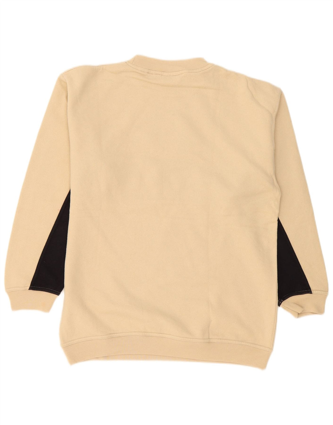 Reebok Mens Graphic Sweatshirt Jumper Small Beige Colourblock Cotton