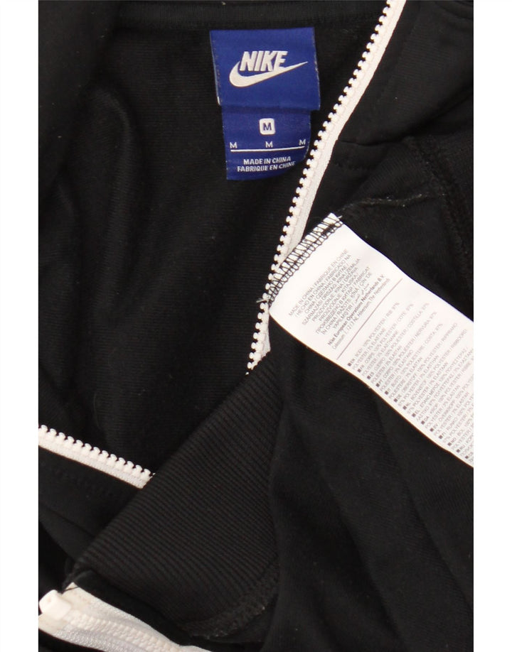Nike Womens Tracksuit Top Jacket UK 14 Medium Black Colourblock Poliéster