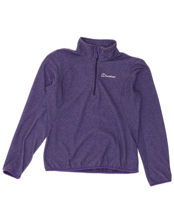 Maglione in pile da donna Berghaus con zip e collo UK 10 piccolo poliestere viola