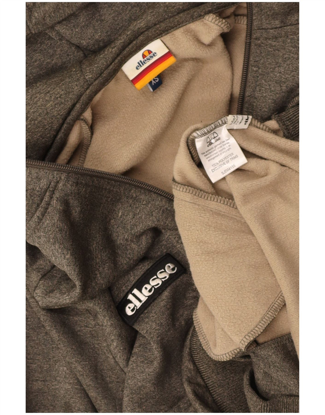 ELLESSE Mens Graphic Zip Hoodie Sweater XS Grey Flecked Polyester