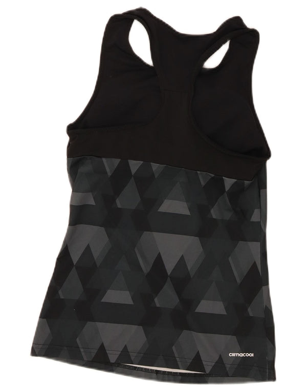 Adidas Damen Graphic Vest Top UK 8 Small Schwarz Geometrisch Polyester Sport