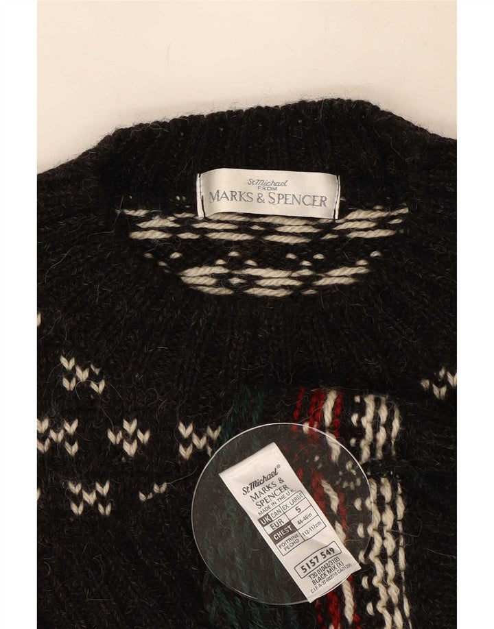 Marks & Spencer Herren St. Michael Pullover mit Rundhalsausschnitt XL Schwarz