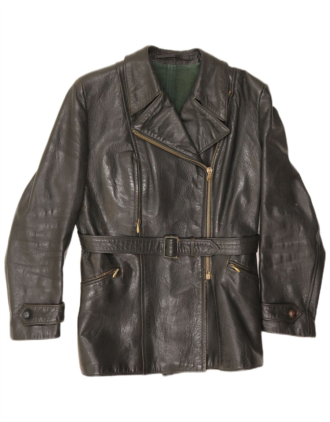 Vintage Womens Leather Jacket UK 14 Medium Black