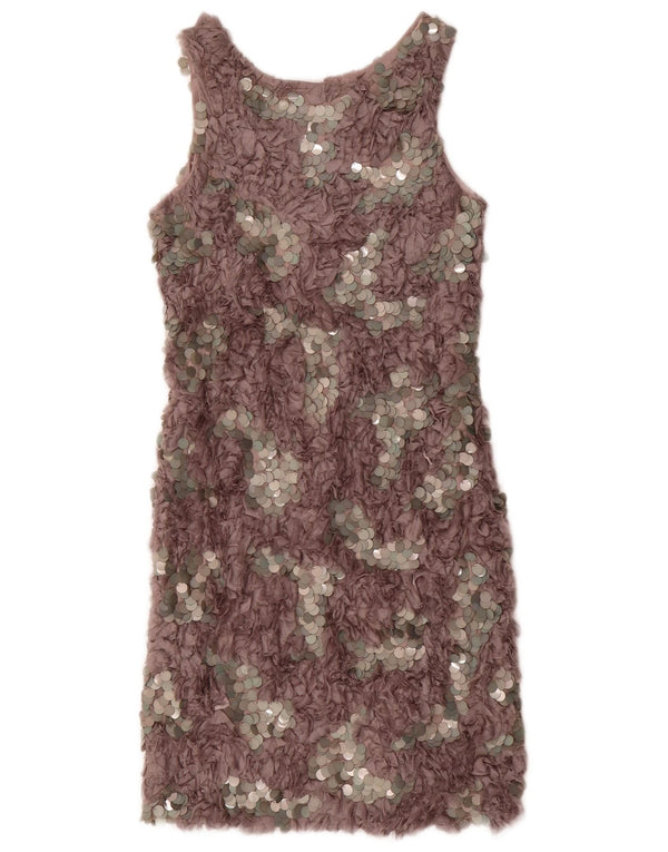 Charabia Womens Sleeveless Sheath Dress UK 10 Small Grey Flecked Silk
