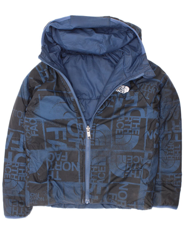 The North Face Chaqueta Acolchada Reversible con Estampado para Niños 7-8 Años Small Azul