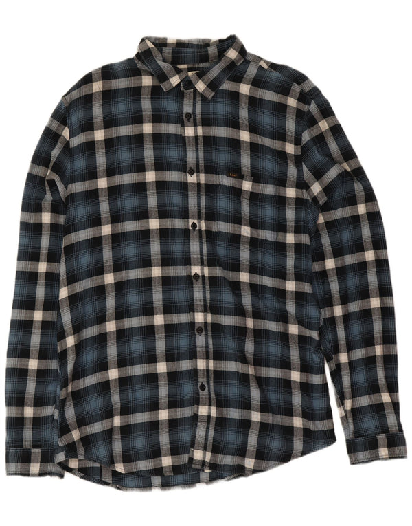 Lee Herre Regular Fit Flanellskjorte XL Blå Plaid