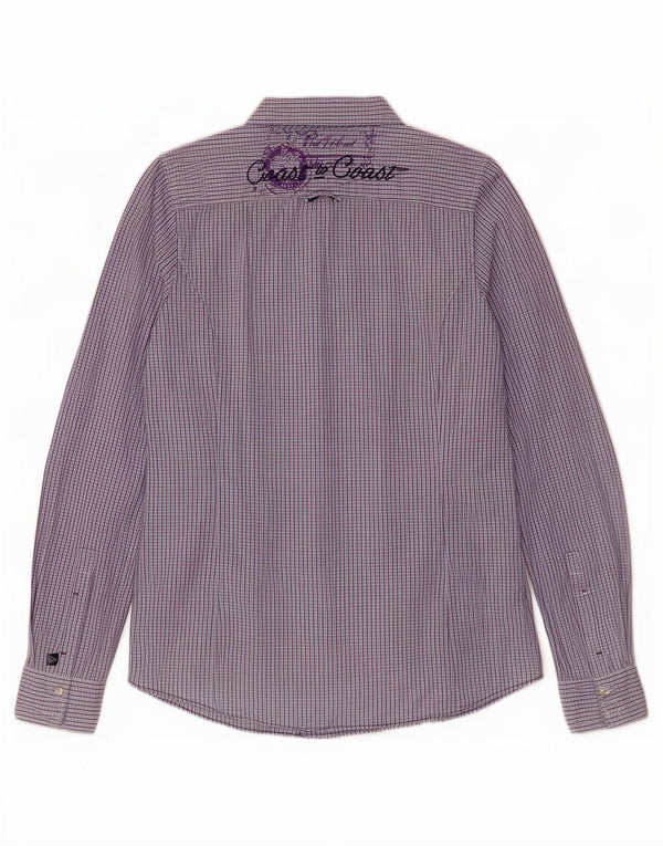 Gaastra grafisk skjorte til kvinder UK 12 Medium Blue Gingham Cotton