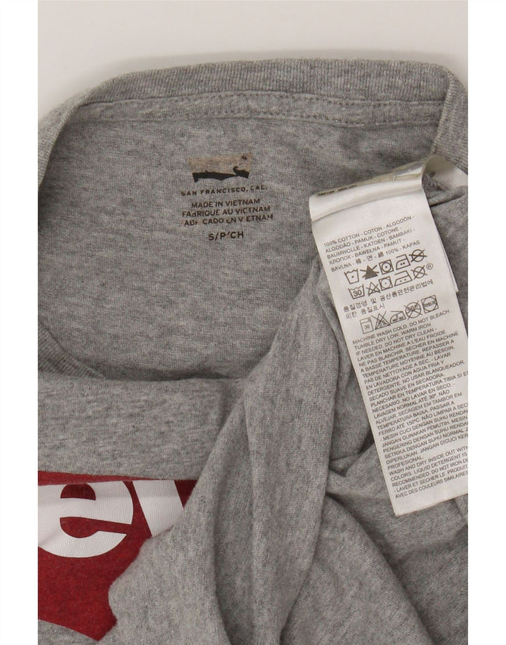 LEVI'S Mens Graphic T-Shirt Top Small Grey Cotton