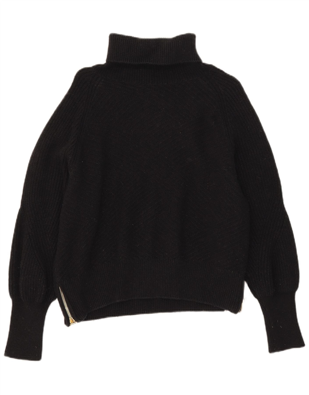 Barbour Womens Oversized Roll Neck Jumper Sweater UK 10 Small Black Cotton