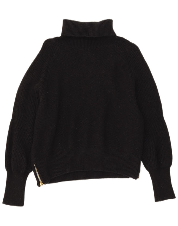 Barbour Pull surdimensionné à col roulé pour femme UK 10 Petit coton noir