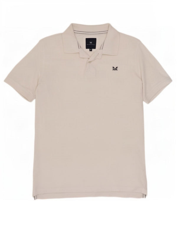 Crew Clothing Mens Polo Shirt Medium White Cotton
