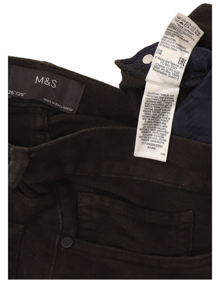 Calça masculina reta casual MARKS & SPENCER W36 L29 algodão verde