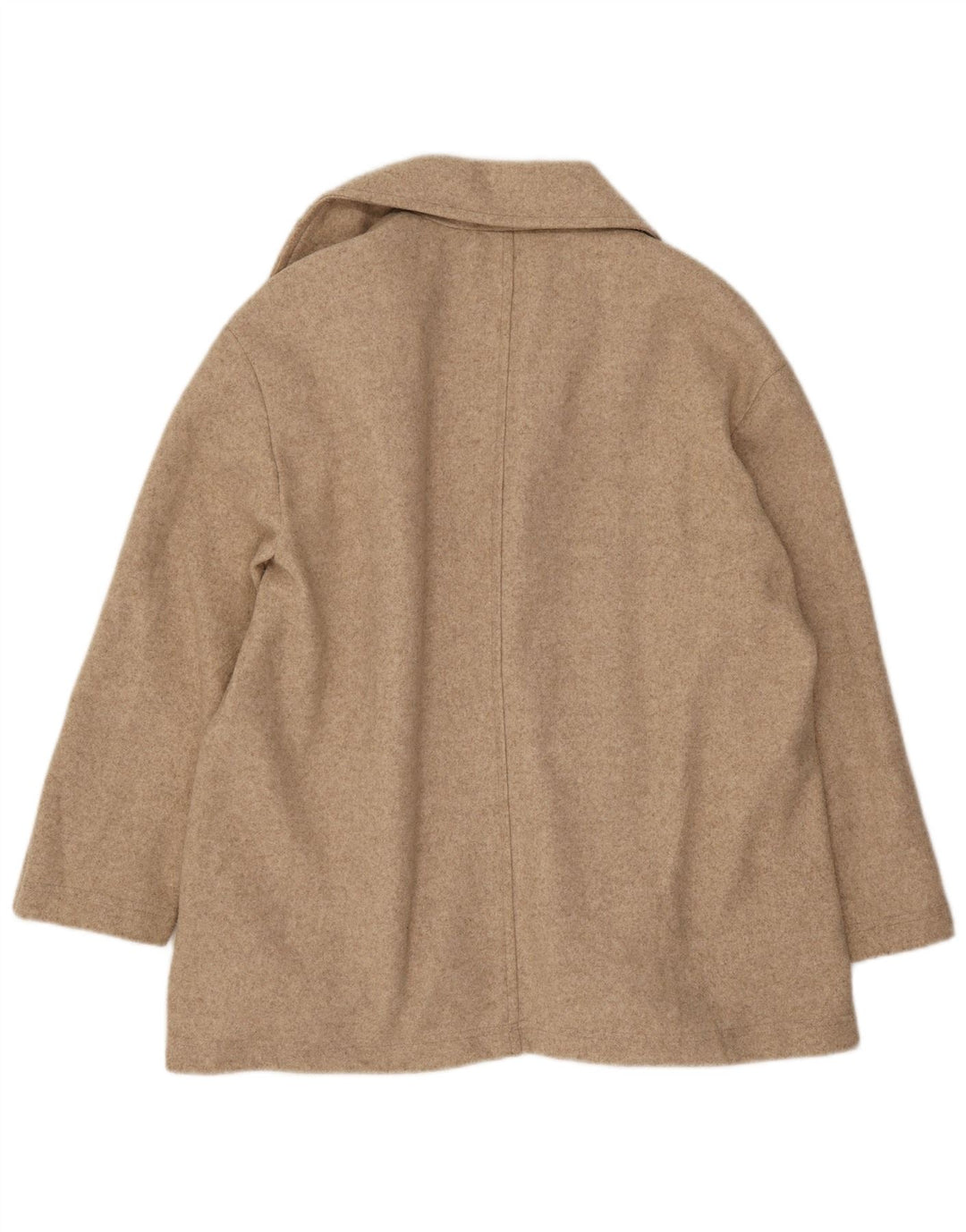 Zara Womens Open Oversized Overcoat UK 10 Small Beige Polyester