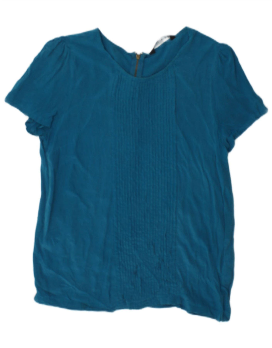 Zara Womens Blouse Top UK 10 Small Blue Silk