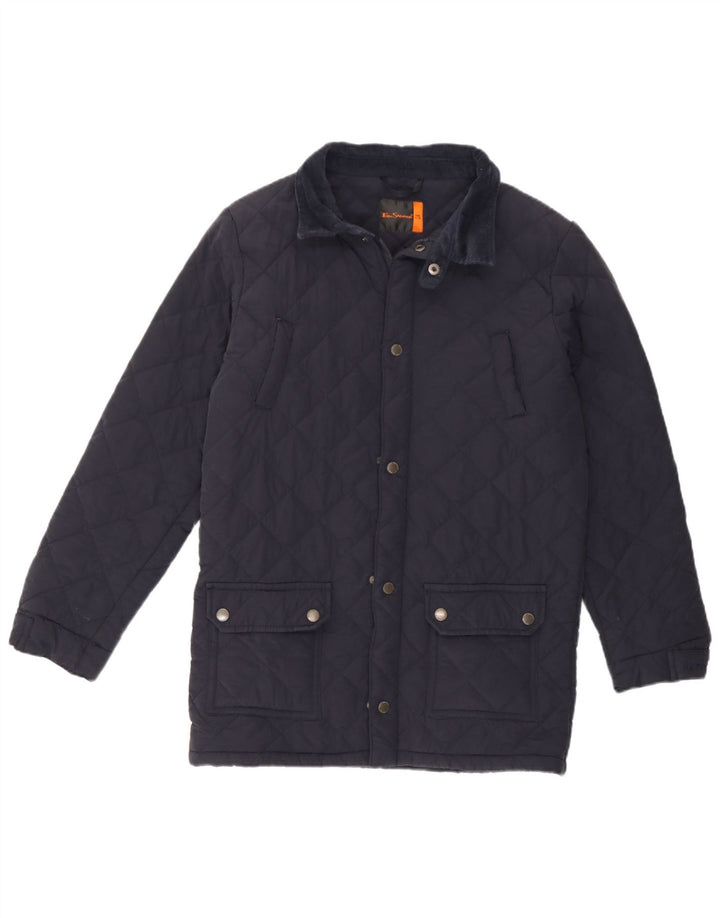 Ben Sherman Boys Quilted Jacket 11-12 Years Navy Blue Cotton Classic