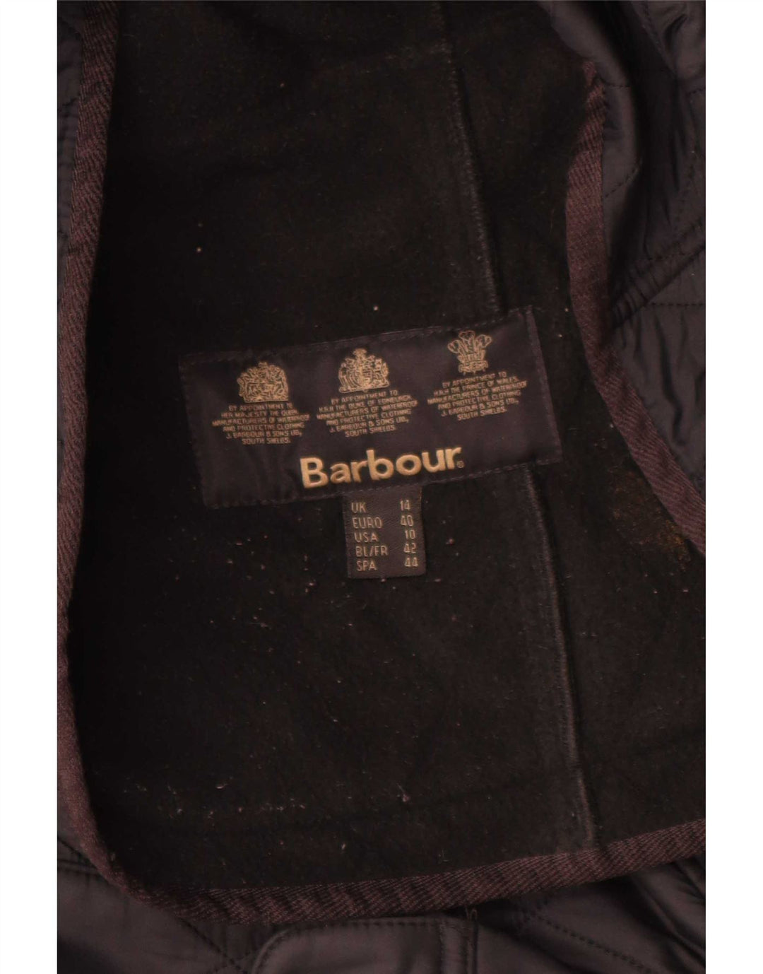 Barbour női steppelt kabát UK 14 nagy fekete