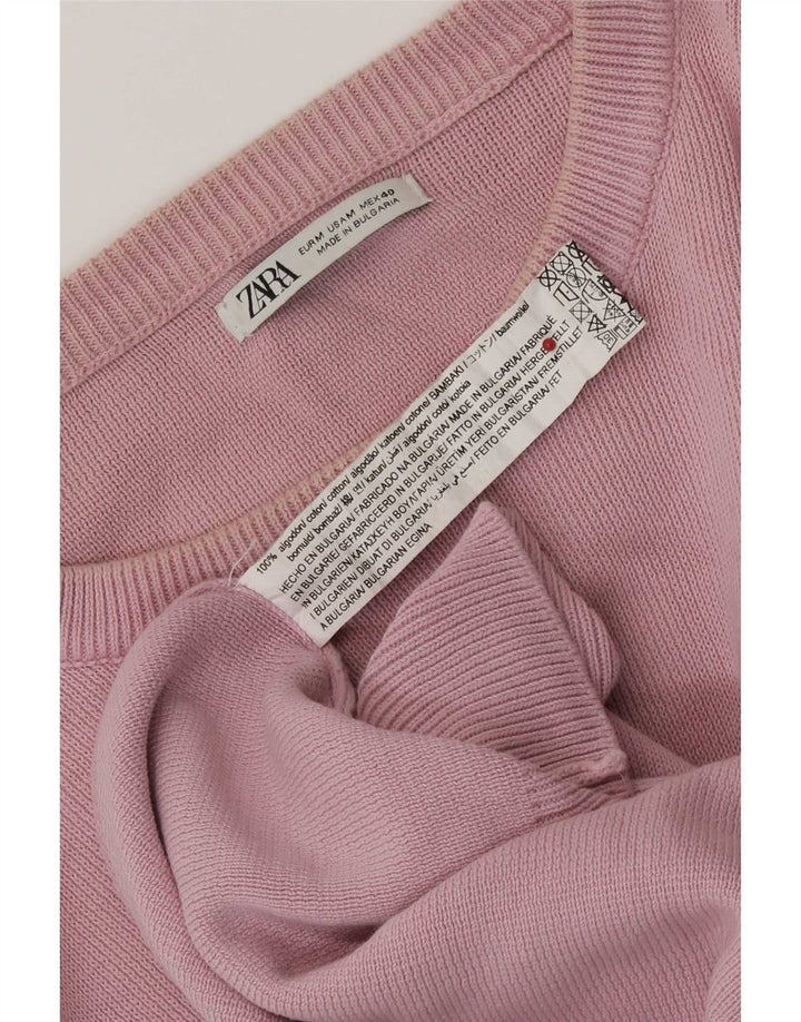 Zara Pull Col Rond Homme Rose Moyen Coton