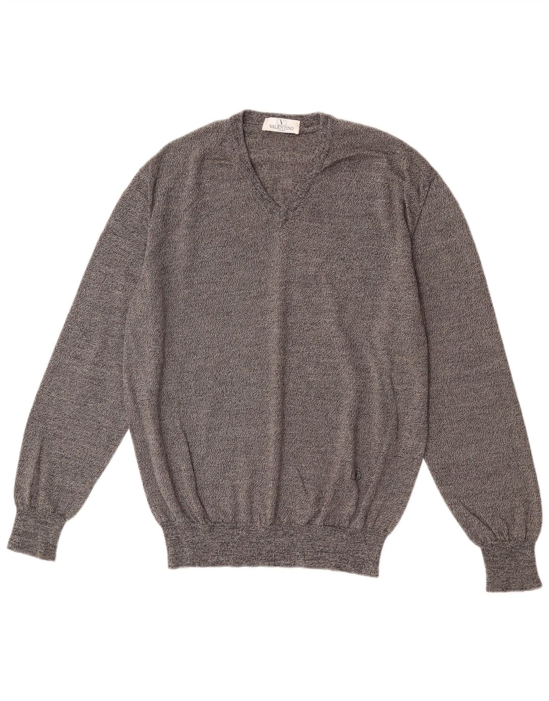 Valentino Herre V-hals sweater IT 48 Medium Grå Merinould