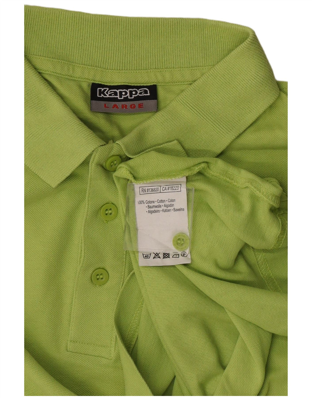 Kappa Mens Polo Shirt Large Green Cotton