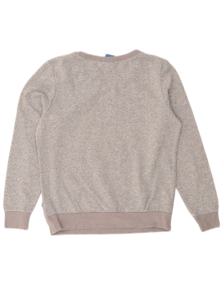 ADIDAS Womens Graphic Sweatshirt Jumper UK 12 Medium  Grey Cotton