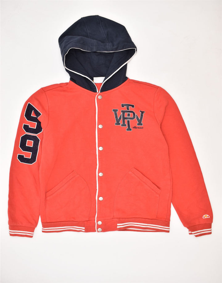 ELLESSE Boys Graphic Hooded Bomber Jacket 13-14 Years Orange Cotton | Vintage | Thrift | Second-Hand | Used Clothing | Messina Hembry 