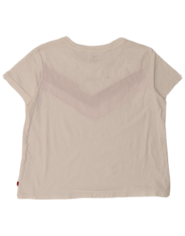 Levi's Grafisk T-shirt top til kvinder UK 18 XL Hvid Colourblock