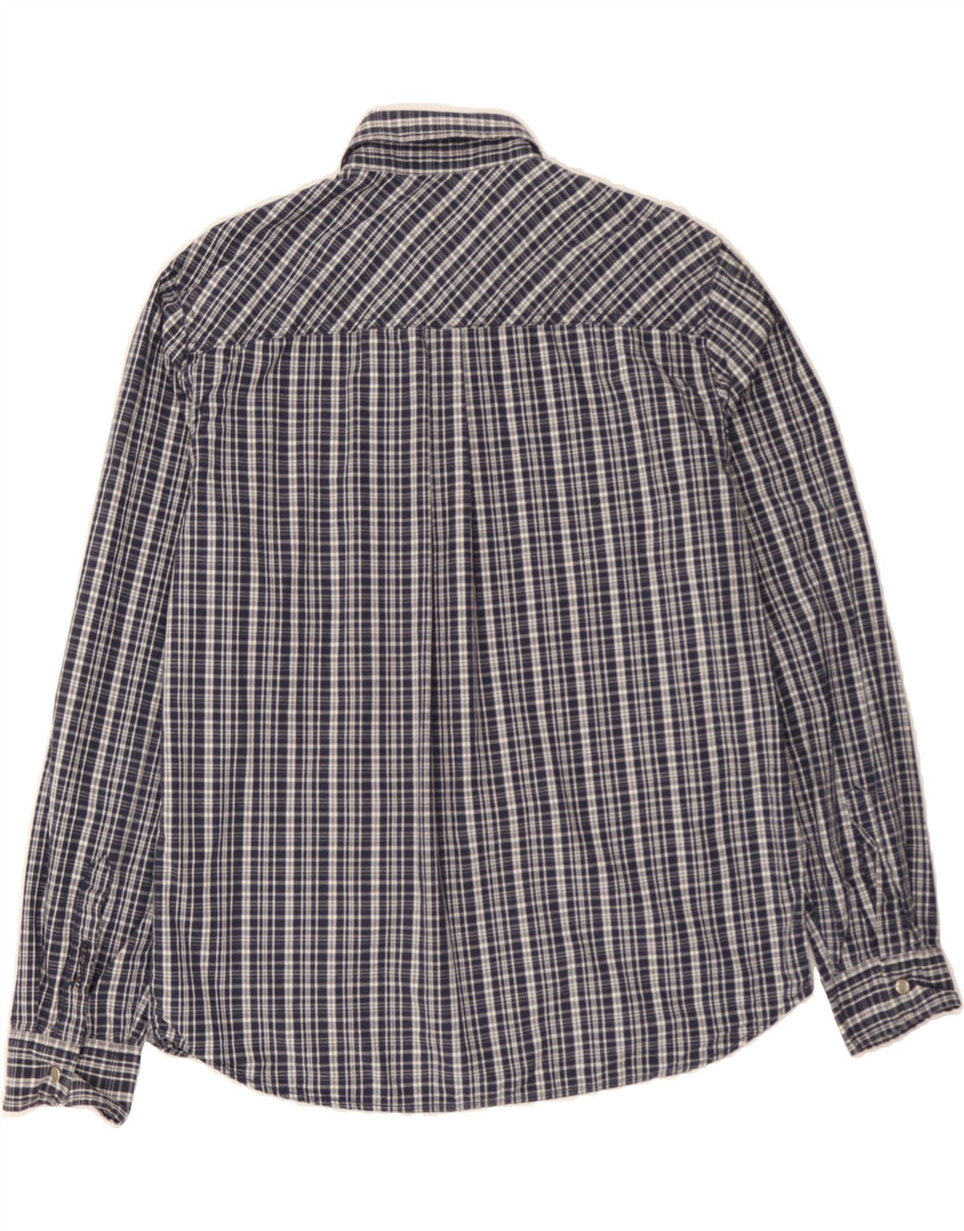 WRANGLER Mens Shirt Large Navy Blue Check Cotton Vintage Wrangler and Second-Hand Wrangler from Messina Hembry 
